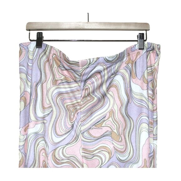 nwt NASTY GAL Marble-Print High-Waisted Pull-On Flare Pants - Plus Size 18 - Picture 5 of 13